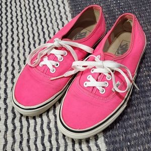 Mens Pink Vans Canvas Sneakers Shoes 
